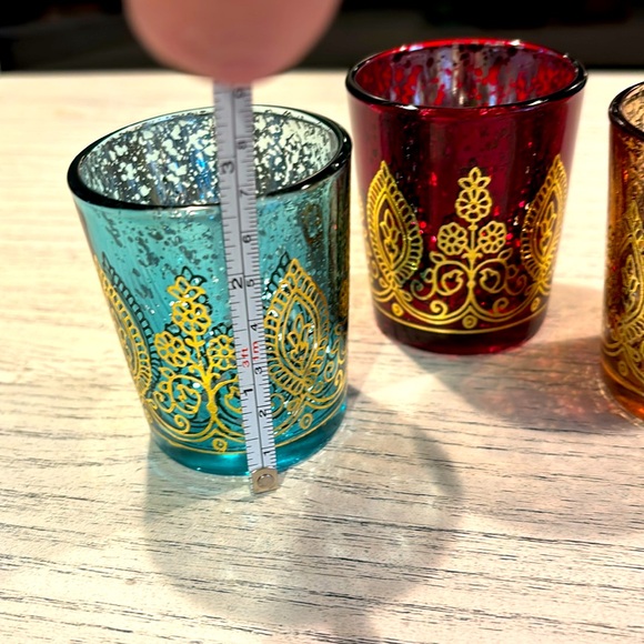 🕯️GLASS VOTIVE TRIO-Set of 3 glass votive candle holders - Picture 2 of 4